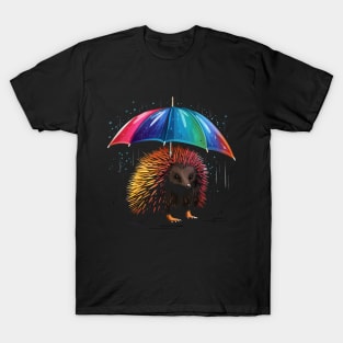 Echidna Rainy Day With Umbrella T-Shirt